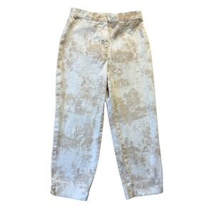 Vtg‎ Jones Wear Pants Womens Sz 4 High Waist Toile Print Cropped Vintage